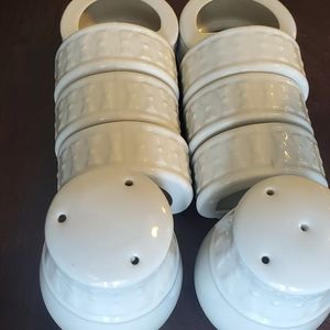 "Totally Today" 8 napkin rings + salt and pepper set